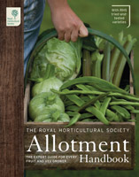 The front cover of the RHS Allotment Handbook, published by Mitchell Beazley